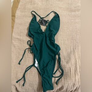 Zaful Forest Green One Piece Swimsuit
